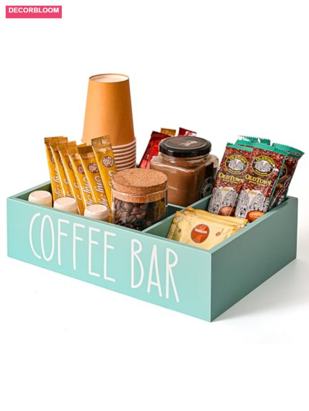 Wooden Coffee Pod Holder with Removable Dividers - Kitchen Organizer for Pods,